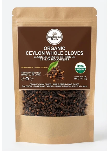 Wholesome North organic whole cloves, 150 g pouch